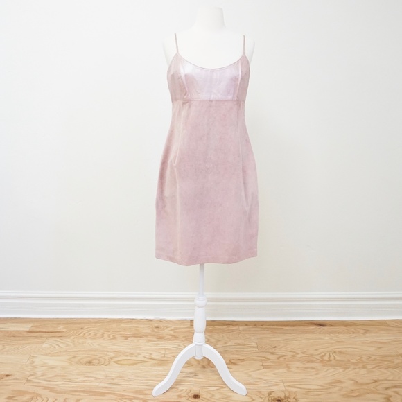 Danier Dresses & Skirts - Pink Leather Mini Dress